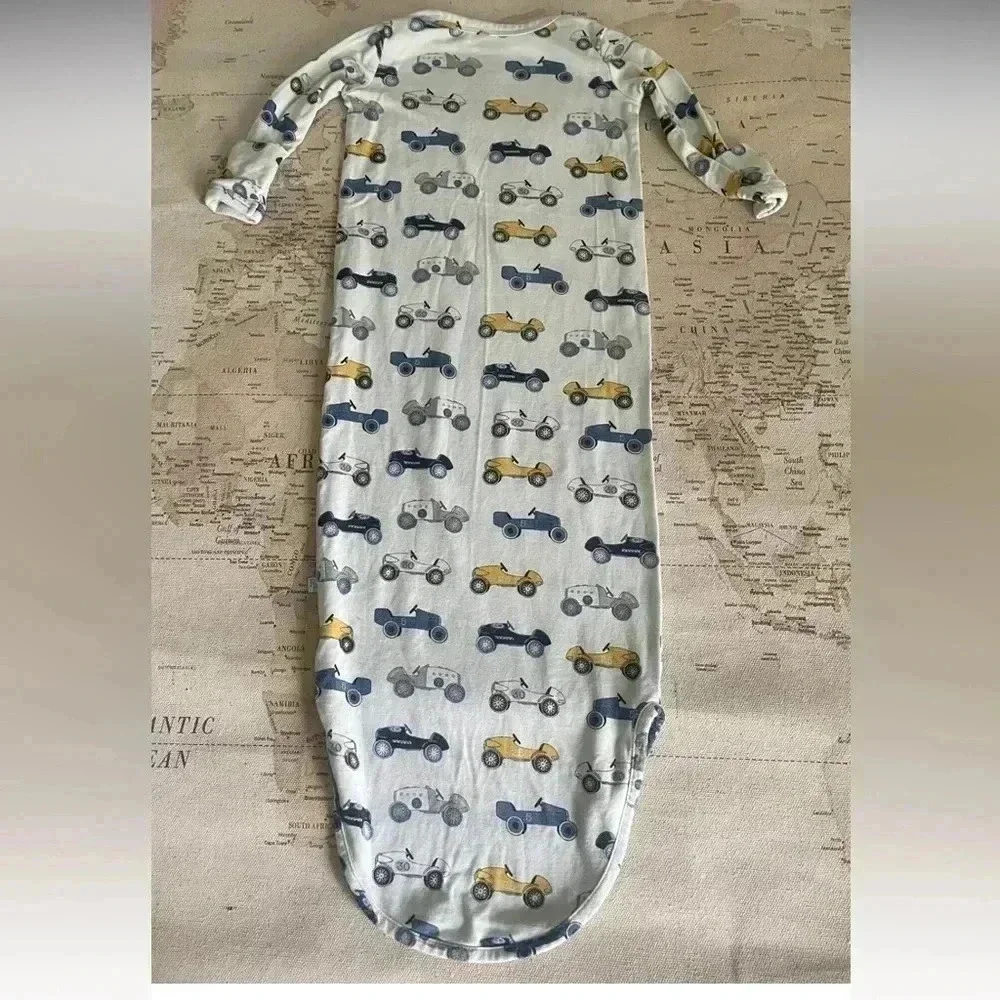 Posh Peanut 0-3Mo Classic Cars Knotted Gown